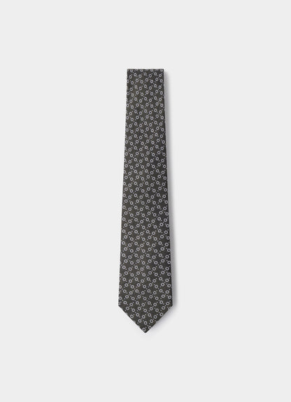 Natte Circle Dot Silk Linen Tie