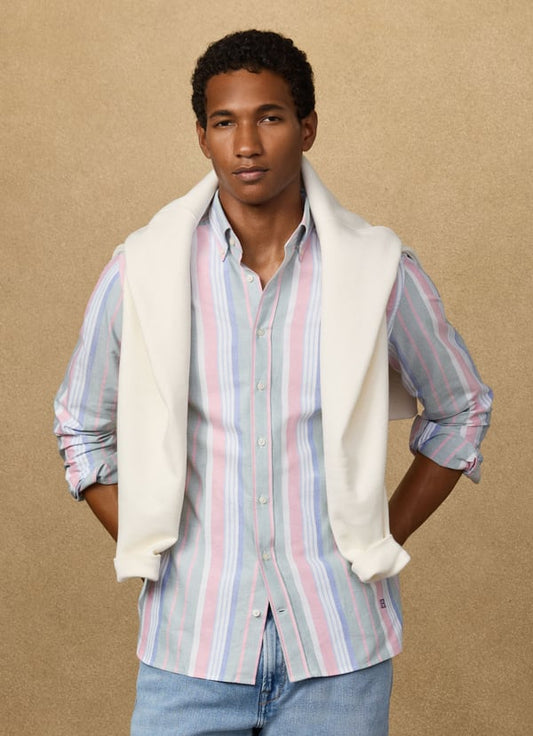 Tailored Fit Multi Stripe Oxford Shirt