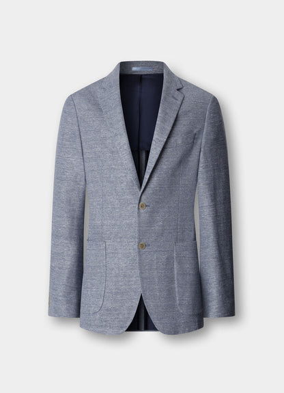 Cotton-Linen Textured Jersey Blazer
