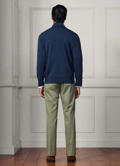 Merino Wool Interlock Full Zip Cardigan
