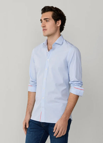 Tailored Fit Engineered Stripe Poplin Shirt