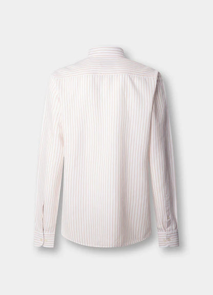 Tailored Fit Cotton-Linen Stripe Shirt