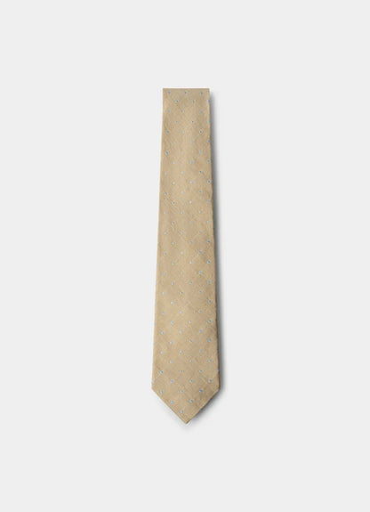 Silk-Linen Polka Dot Tie