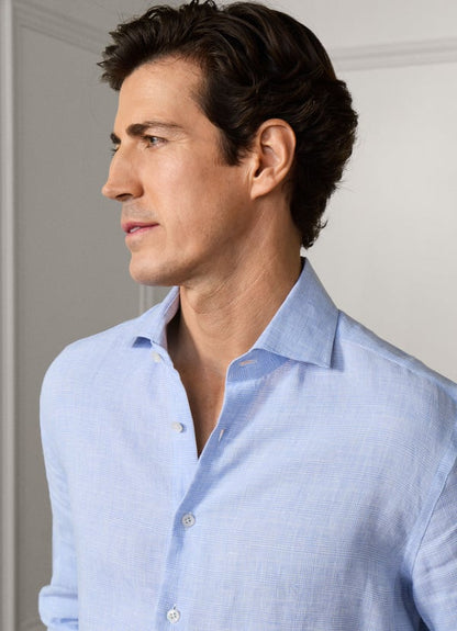 Tailored Fit Price Of Wales Linen Shirt