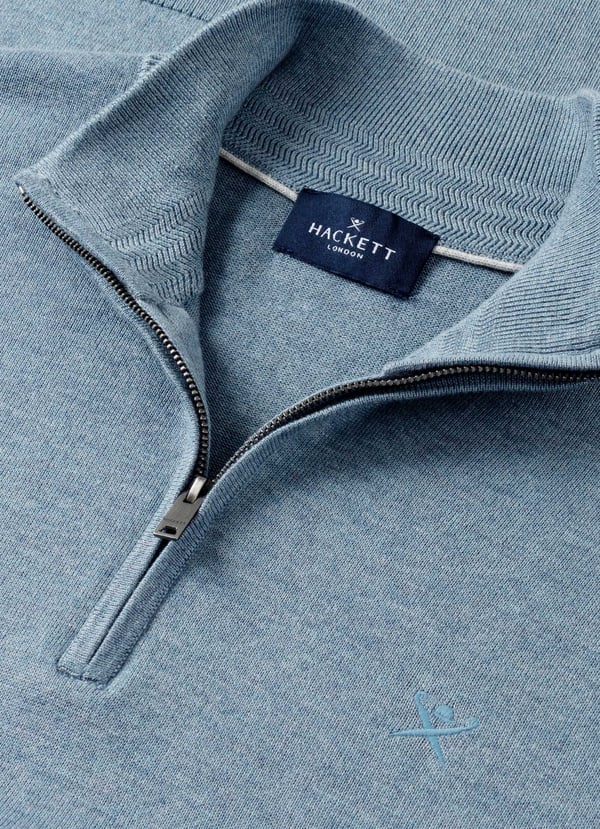 Cotton-Silk Quarter Zip Jumper