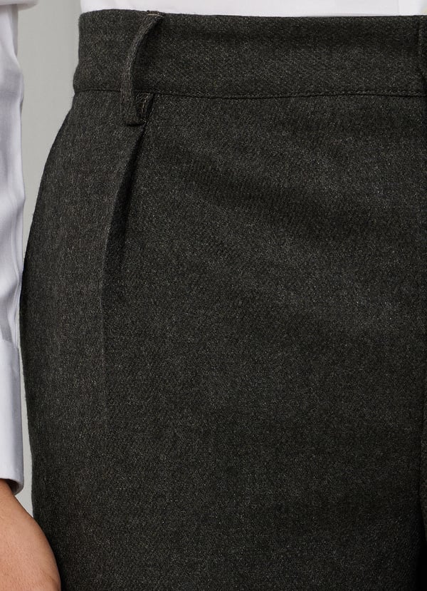 Slim Fit Kensington Wool Pleated Trouser