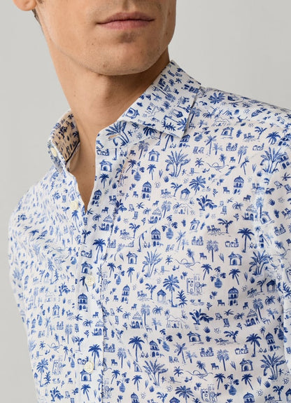 Tailored Fit Island Print Shirt