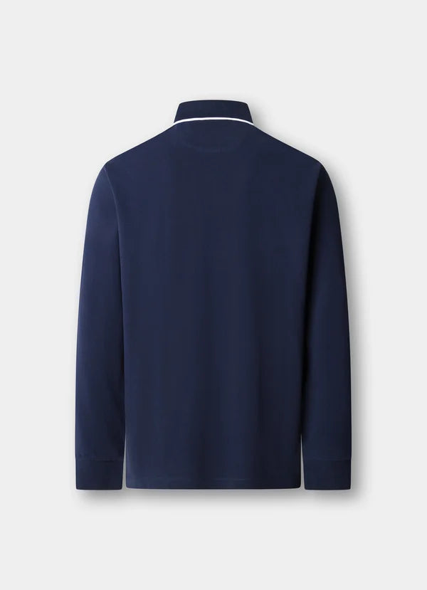 Classic Fit Branded Long Sleeve Polo