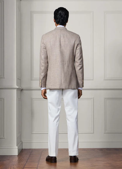 Wool-Linen Glencheck Blazer